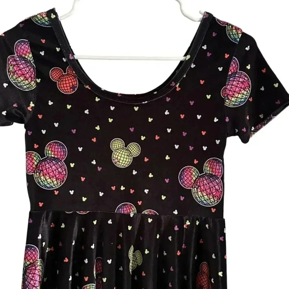Wild Rich Kids Velvet Disco Mickey Twirl Dress - youth 13/14 - Picture 2 of 8